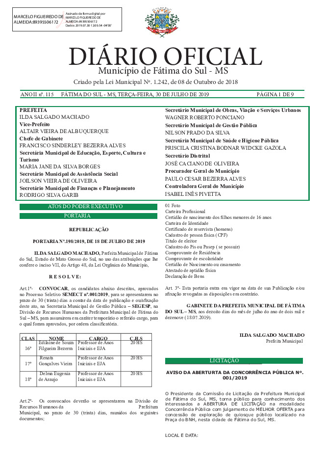 Diário Oficial - Edição nº 115