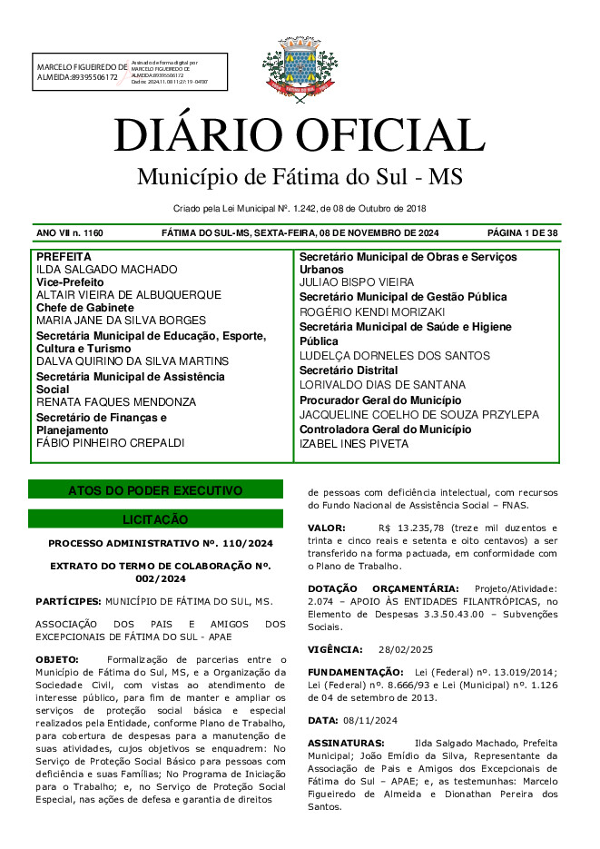 Diário Oficial - Edição nº 1160