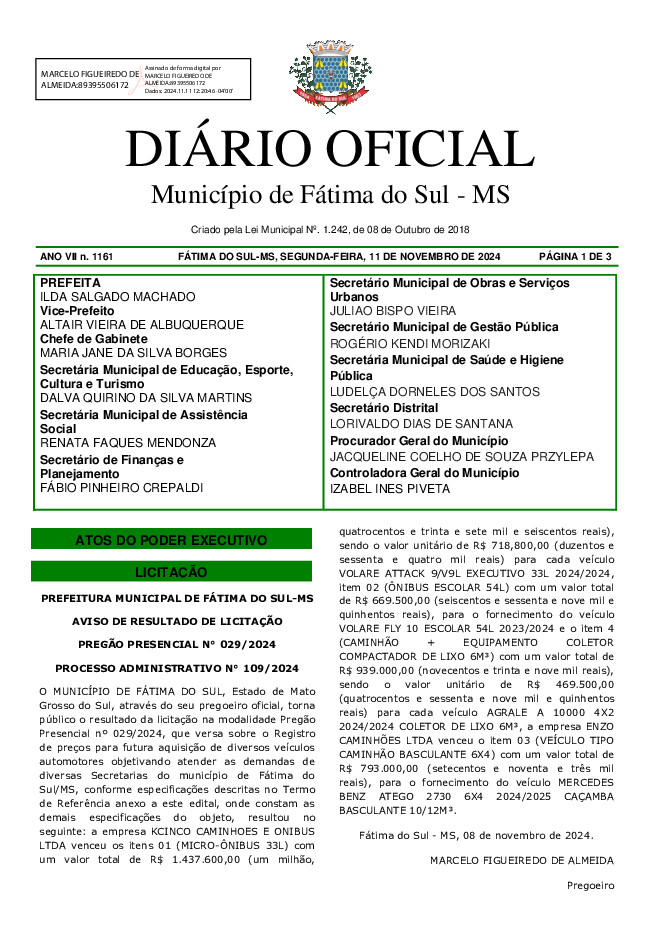 Diário Oficial - Edição nº 1161