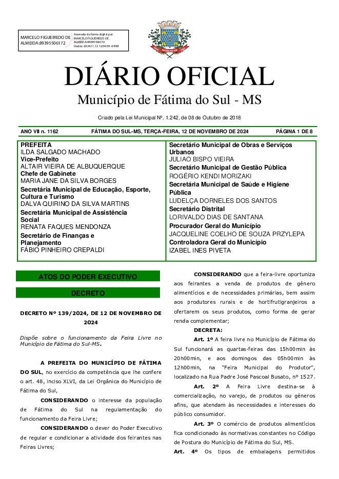 Diário Oficial - Edição nº 1162