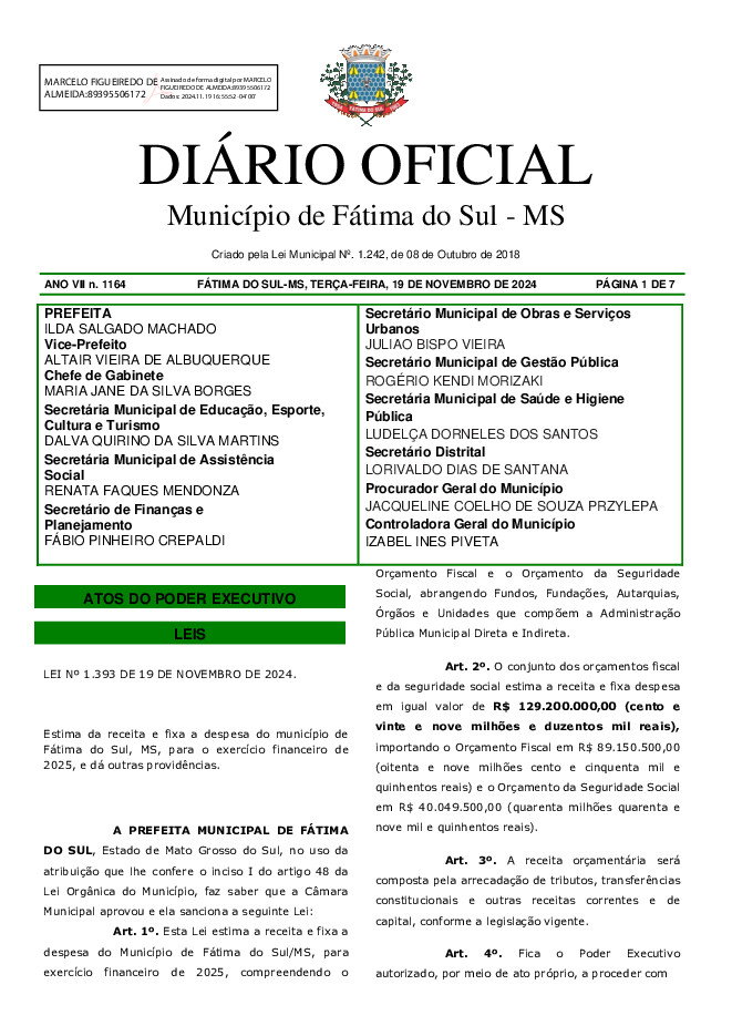 Diário Oficial - Edição nº 1164