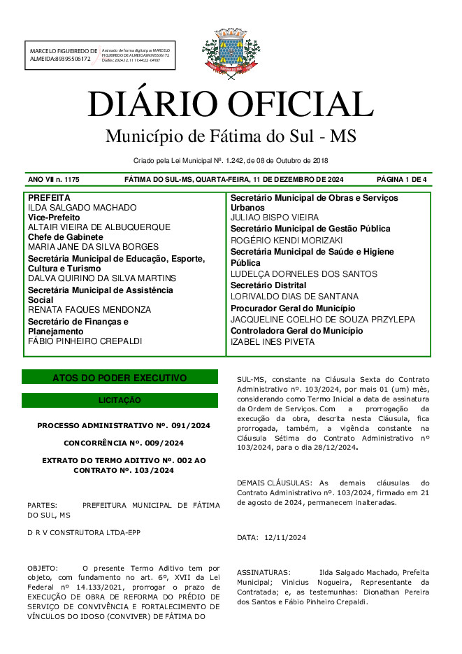 Diário Oficial - Edição nº 1175