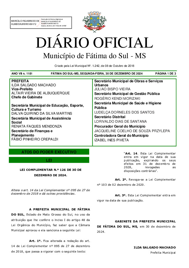 Diário Oficial - Edição nº 1181