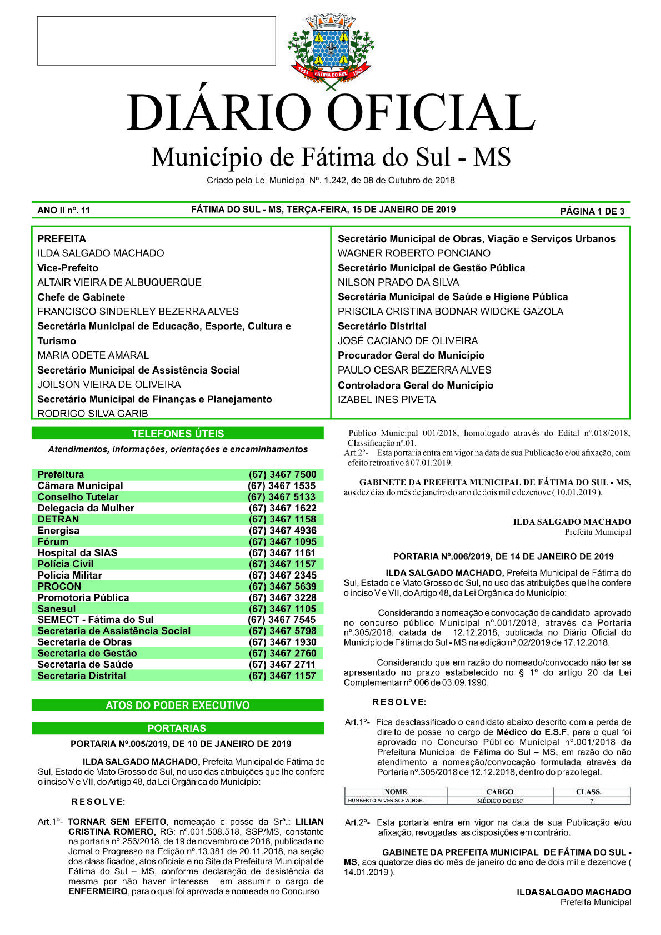 Diário Oficial - Edição nº 11