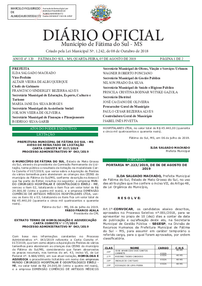 Diário Oficial - Edição nº 120