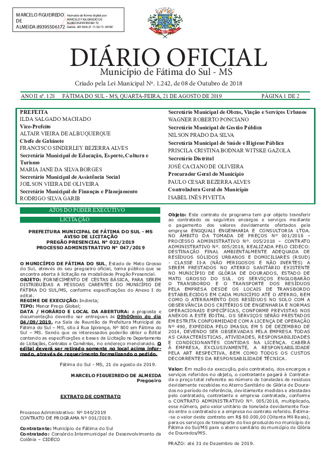 Diário Oficial - Edição nº 128