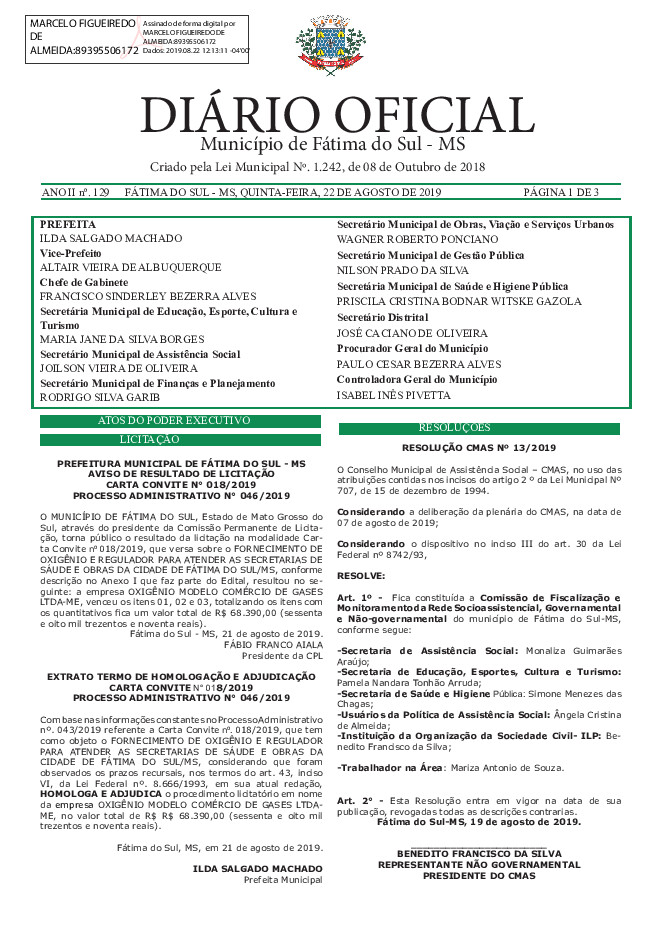 Diário Oficial - Edição nº 129