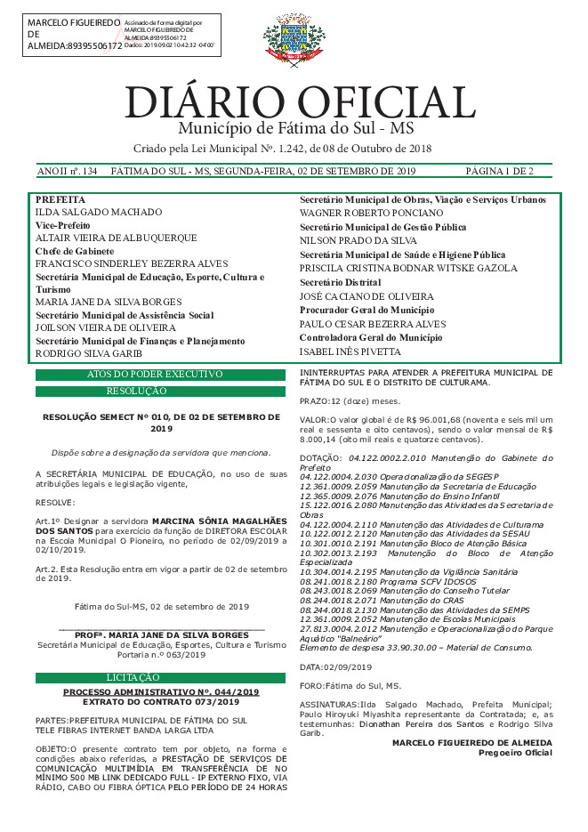 Diário Oficial - Edição nº 134