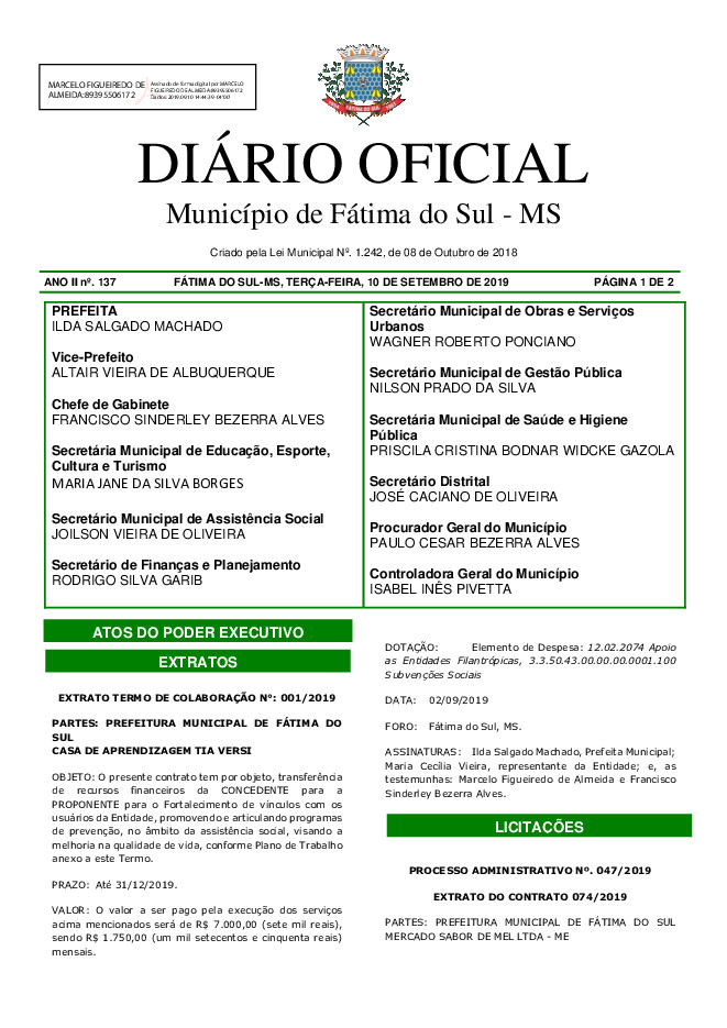 Diário Oficial - Edição nº 137