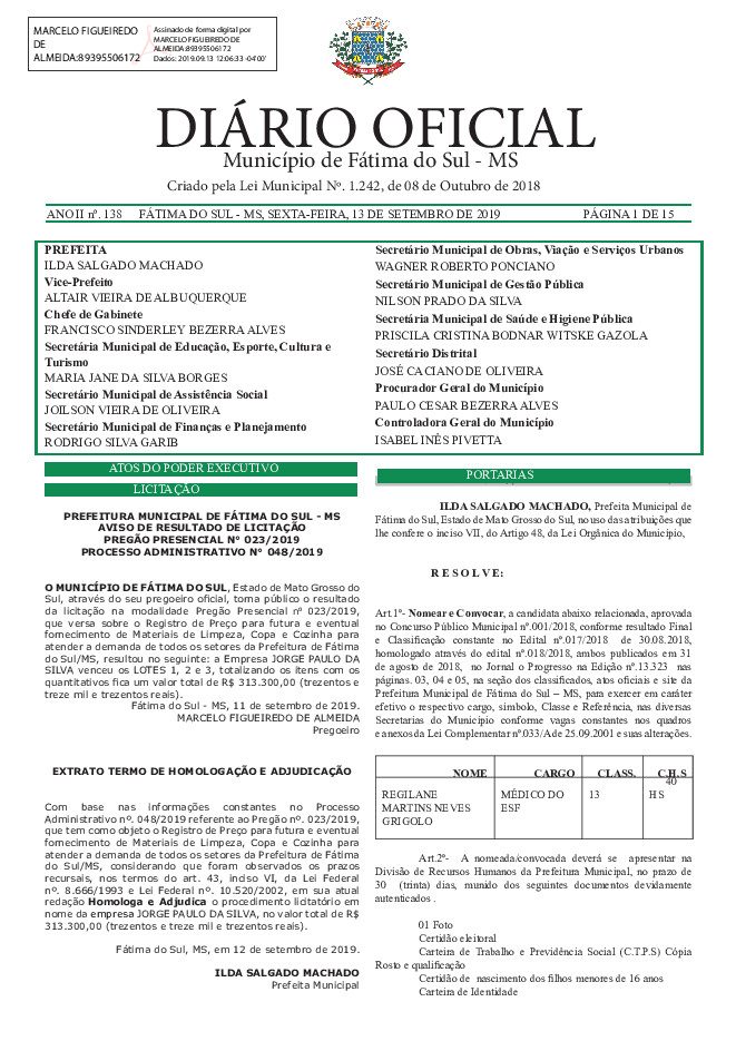 Diário Oficial - Edição nº 138