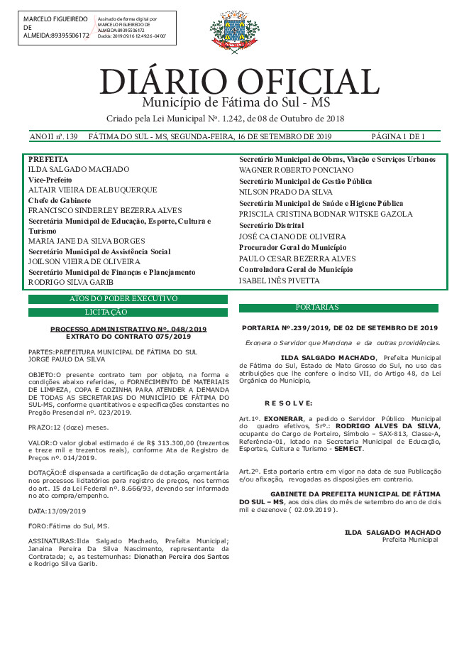 Diário Oficial - Edição nº 139