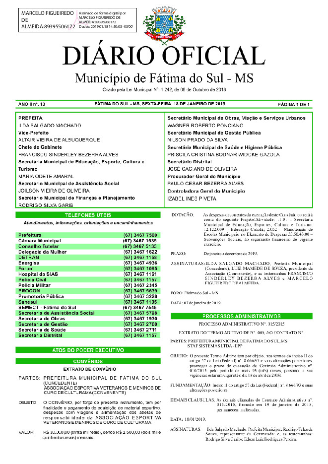 Diário Oficial - Edição nº 13