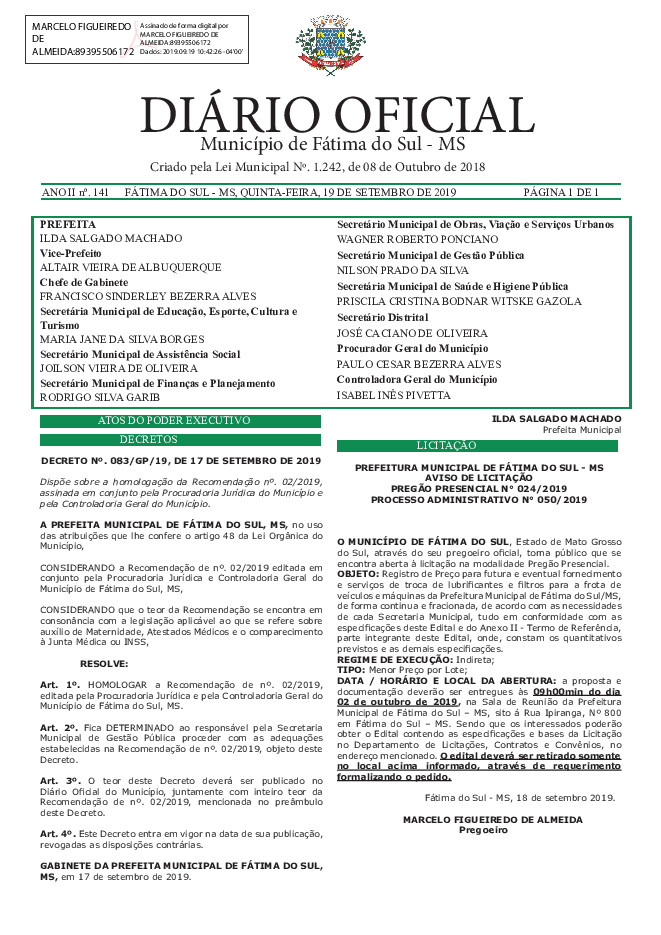 Diário Oficial - Edição nº 141