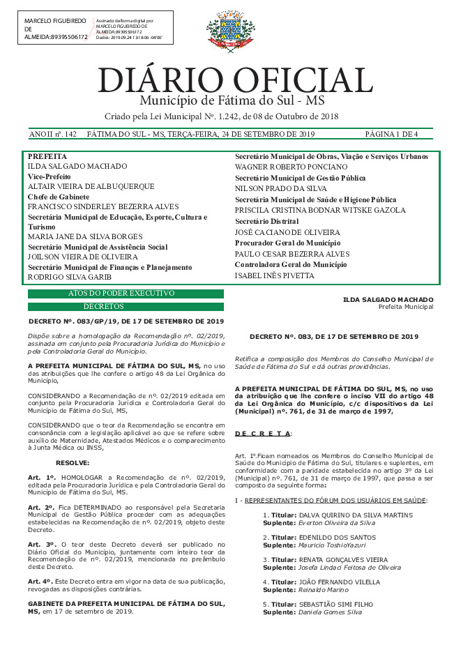 Diário Oficial - Edição nº 142