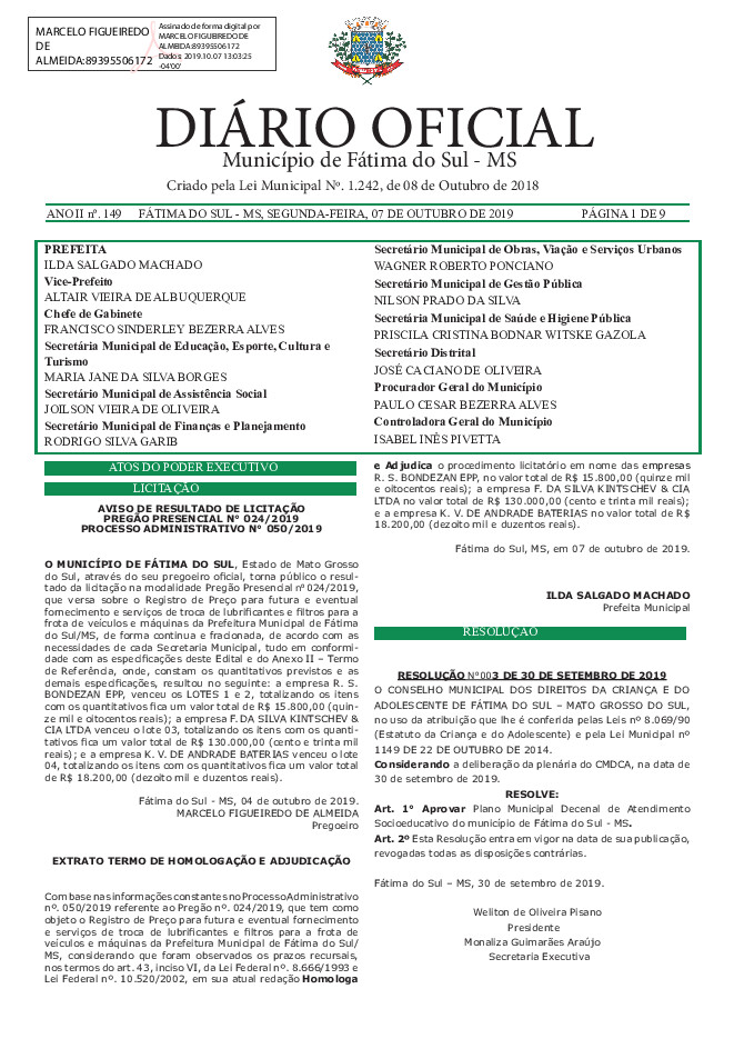 Diário Oficial - Edição nº 149