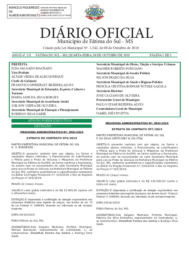 Diário Oficial - Edição nº 151