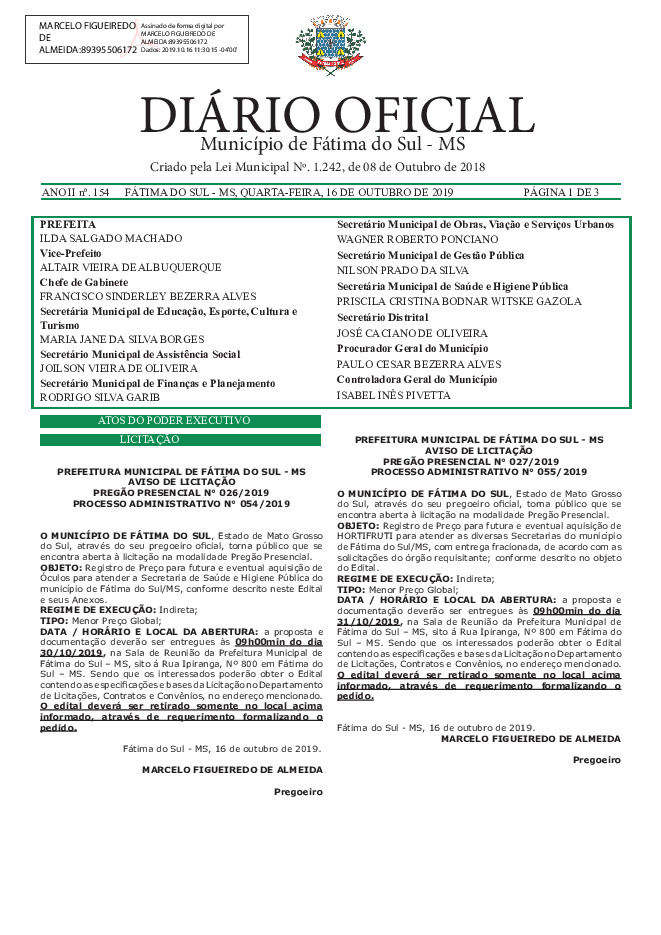 Diário Oficial - Edição nº 154