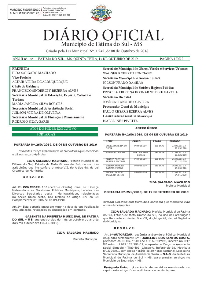 Diário Oficial - Edição nº 155