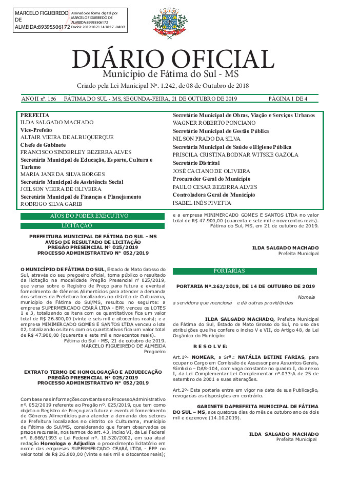 Diário Oficial - Edição nº 156