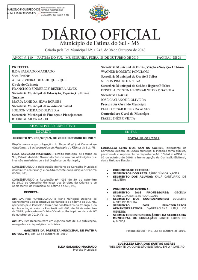 Diário Oficial - Edição nº 160