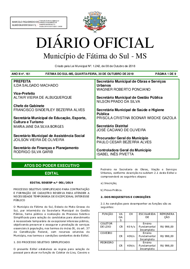 Diário Oficial - Edição nº 161