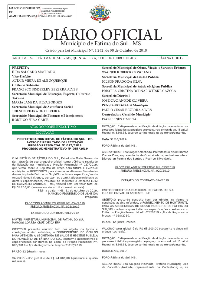 Diário Oficial - Edição nº 162