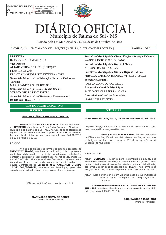 Diário Oficial - Edição nº 164