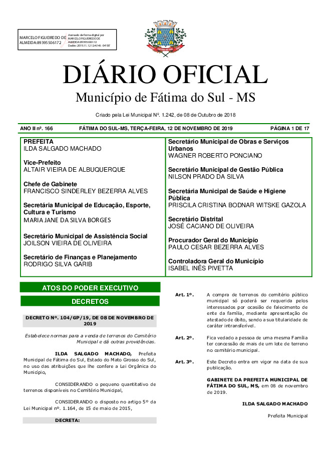 Diário Oficial - Edição nº 166