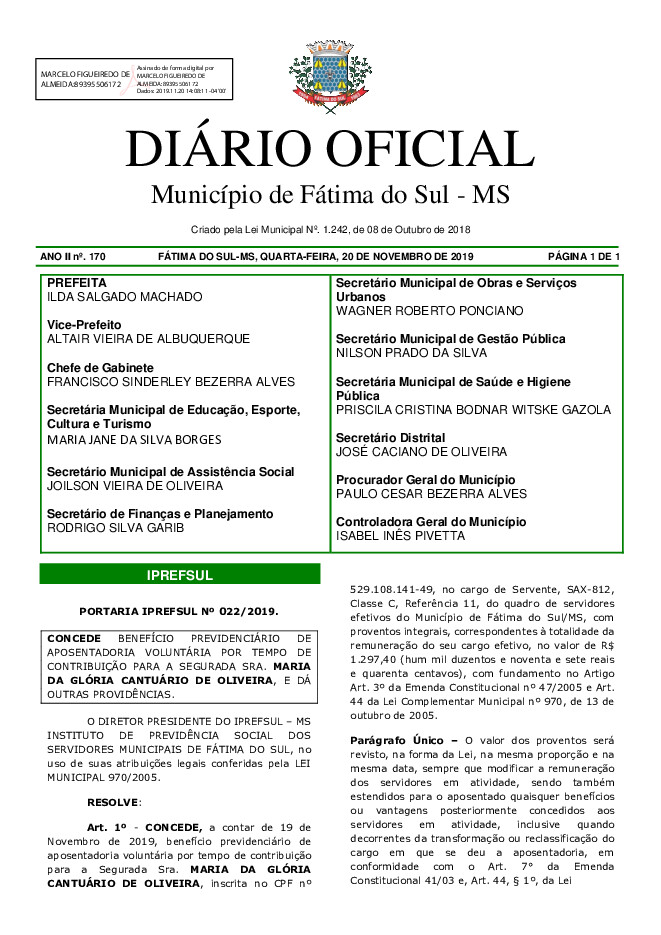 Diário Oficial - Edição nº 170