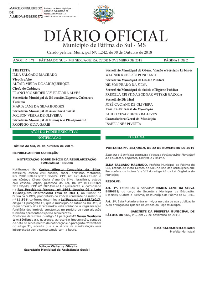 Diário Oficial - Edição nº 171