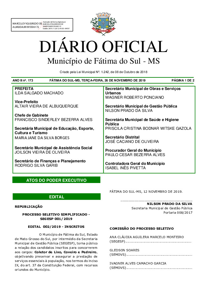 Diário Oficial - Edição nº 173