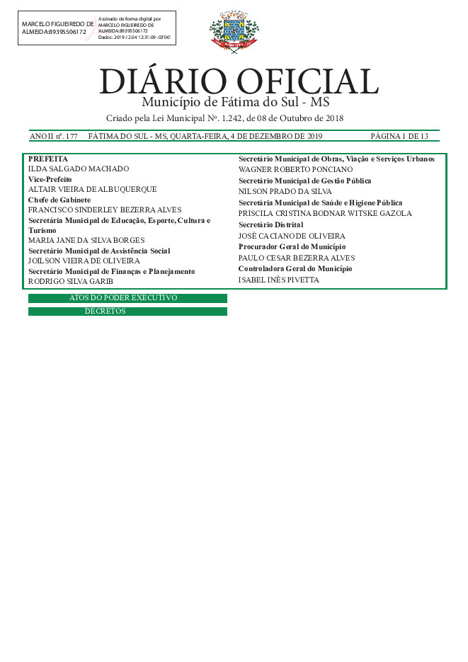 Diário Oficial - Edição nº 177