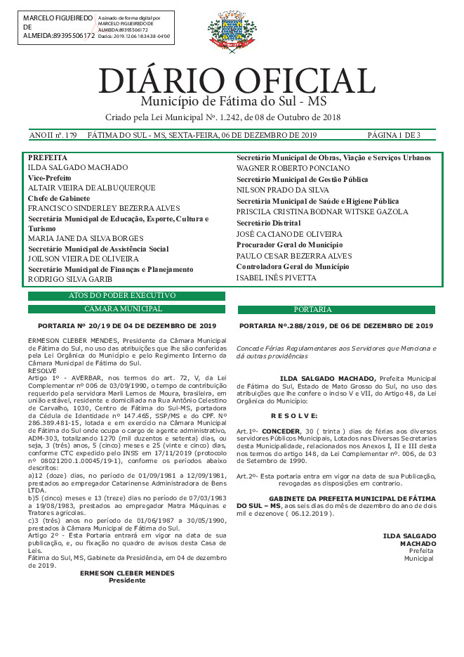 Diário Oficial - Edição nº 179