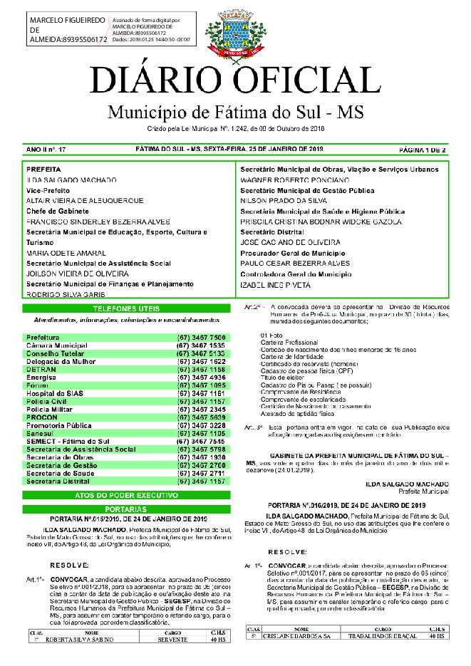 Diário Oficial - Edição nº 17