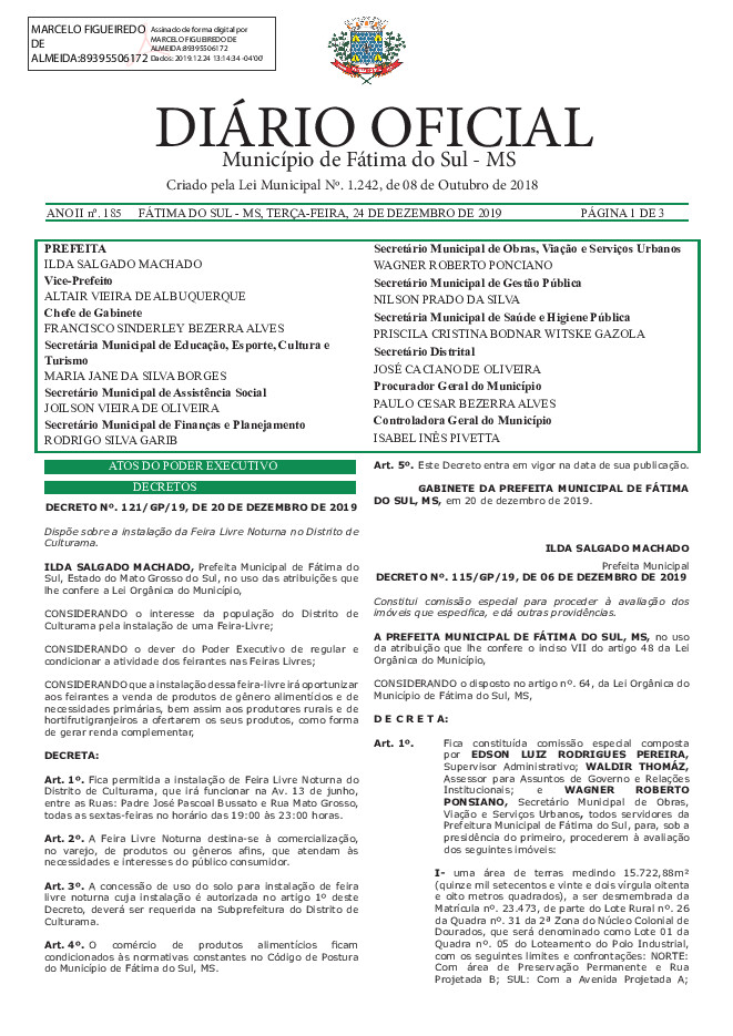 Diário Oficial - Edição nº 185