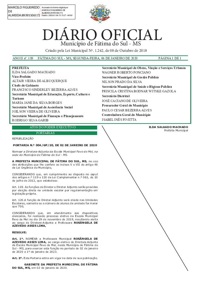 Diário Oficial - Edição nº 189