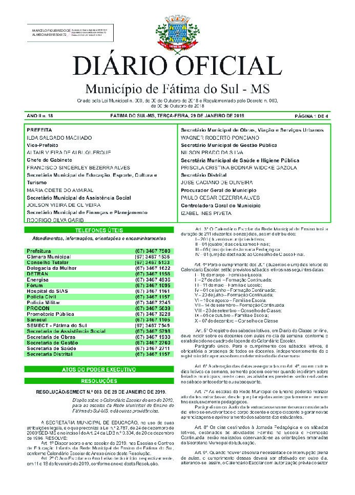 Diário Oficial - Edição nº 18