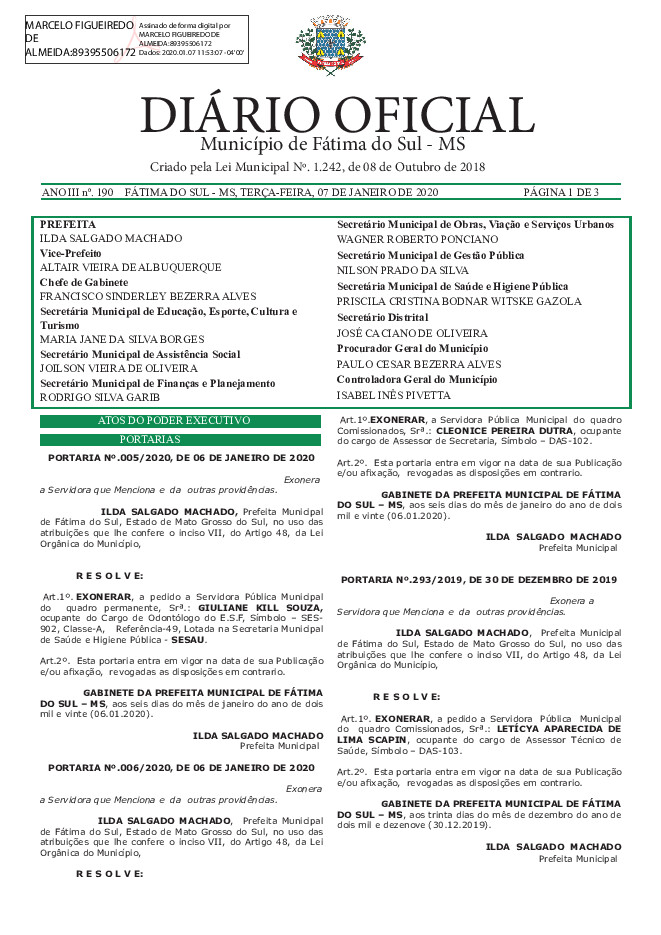 Diário Oficial - Edição nº 190