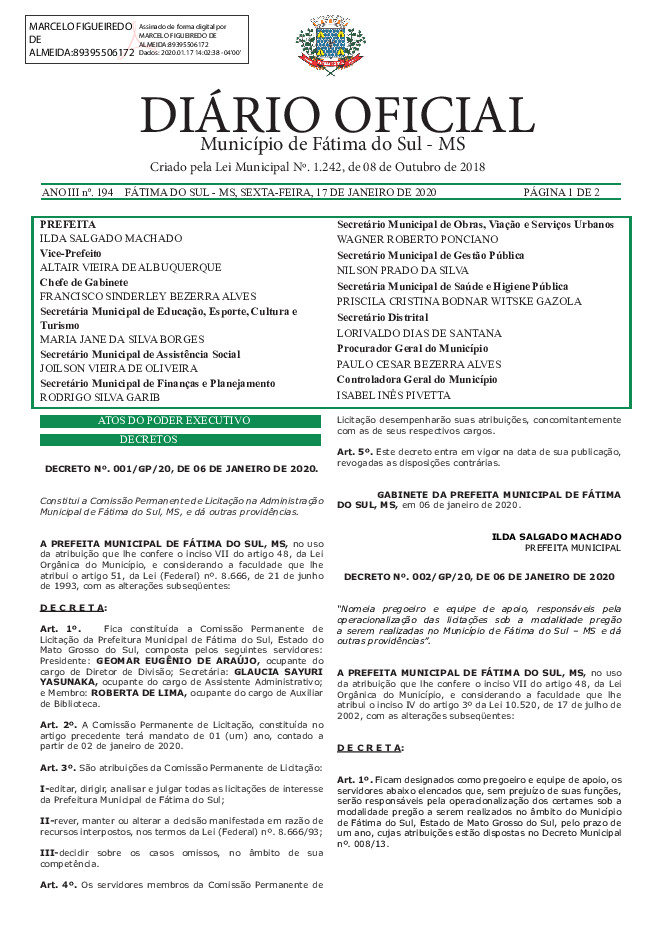 Diário Oficial - Edição nº 194