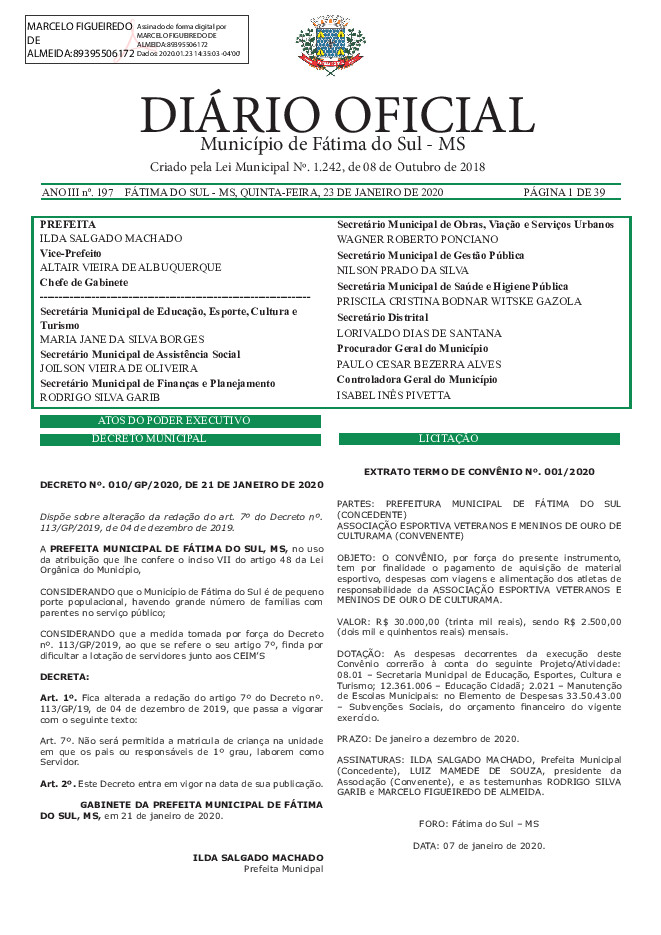 Diário Oficial - Edição nº 197