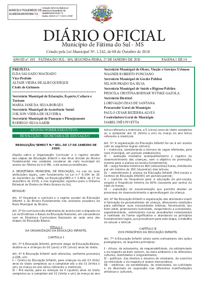 Diário Oficial - Edição nº 198