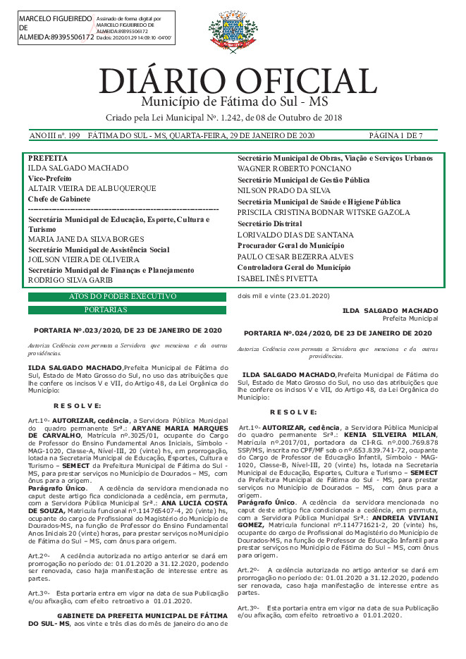 Diário Oficial - Edição nº 199