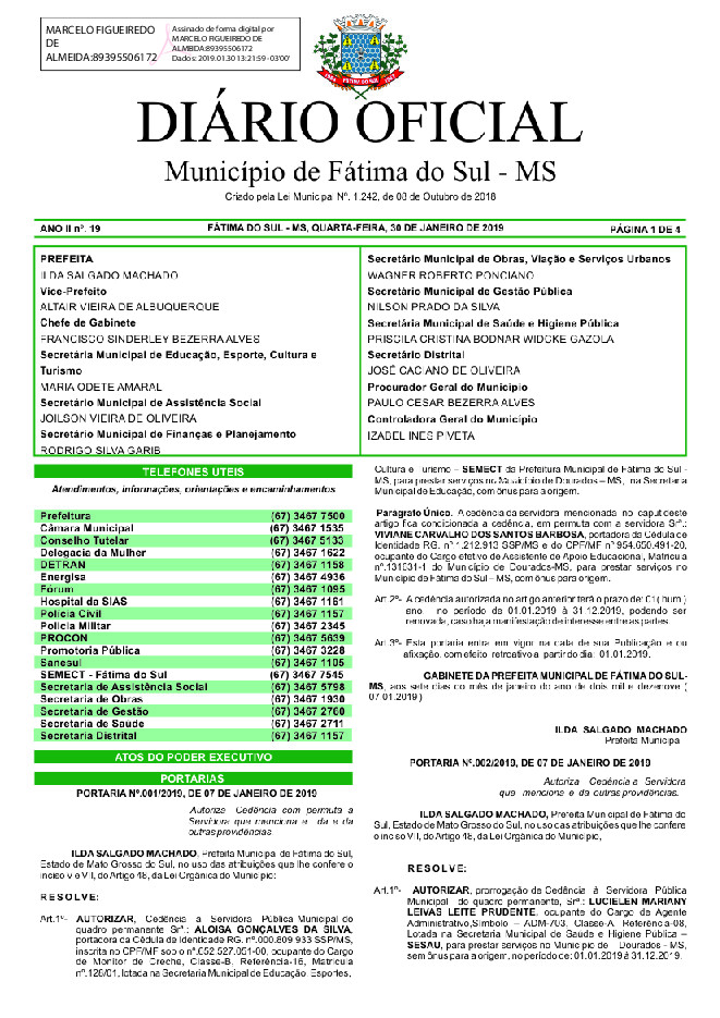 Diário Oficial - Edição nº 19