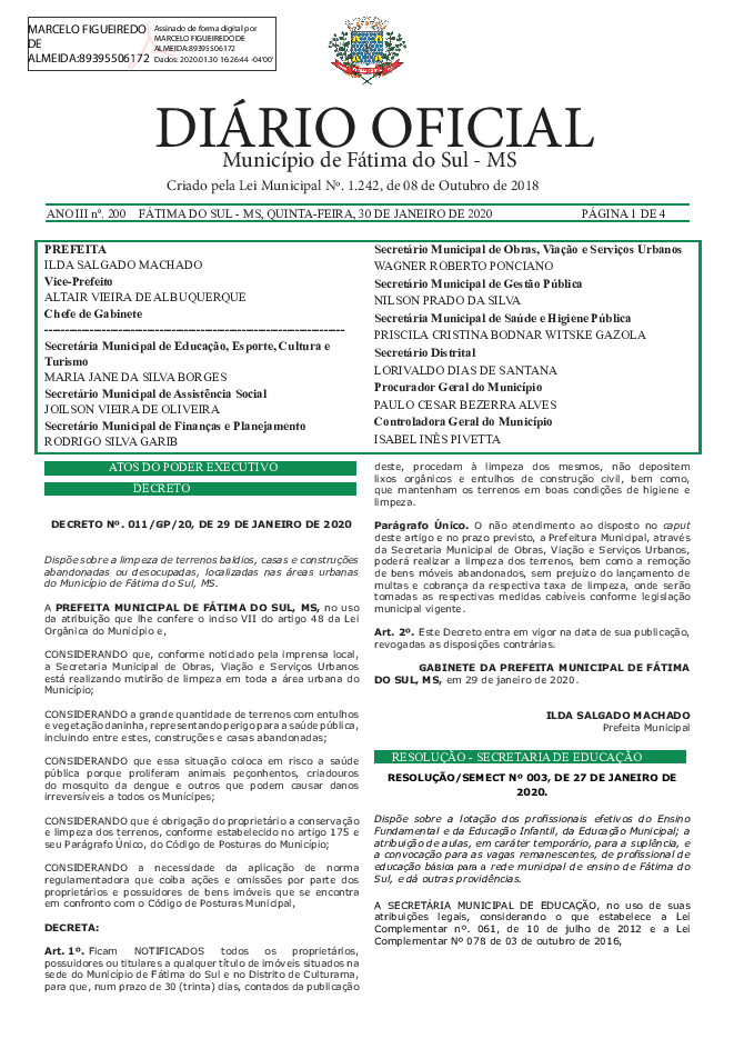 Diário Oficial - Edição nº 200