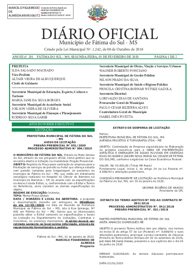 Diário Oficial - Edição nº 201