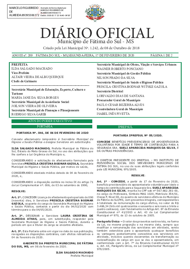 Diário Oficial - Edição nº 209