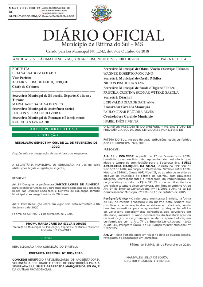 Diário Oficial - Edição nº 215