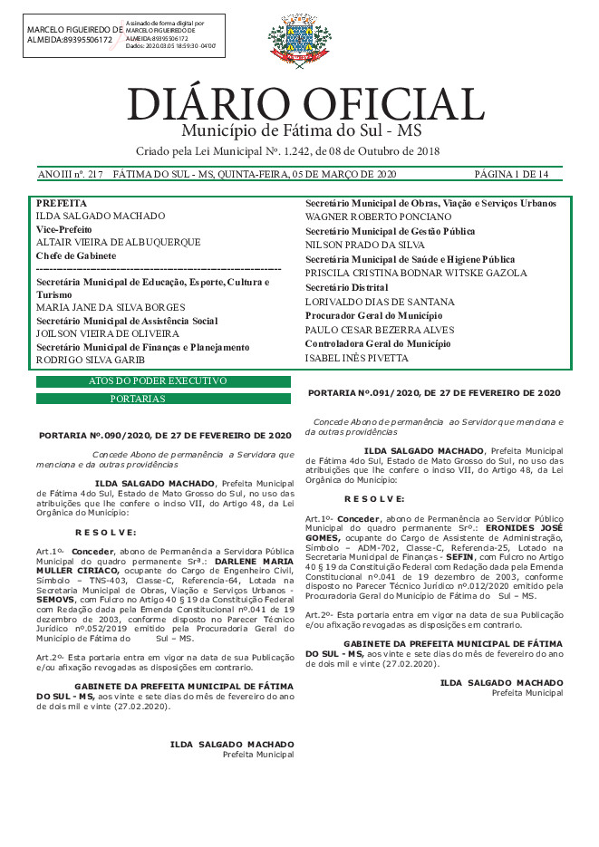 Diário Oficial - Edição nº 217