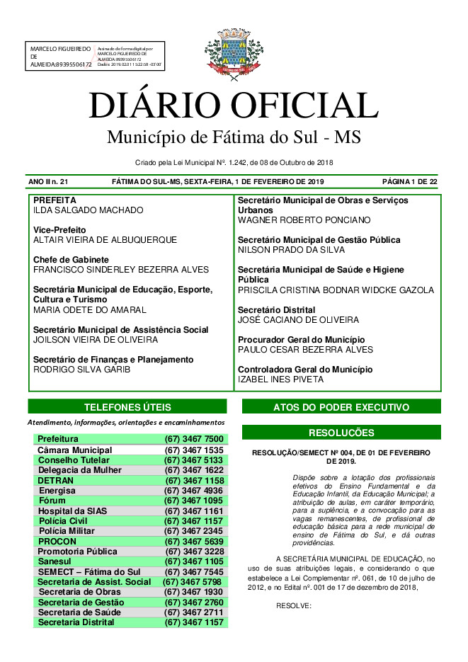 Diário Oficial - Edição nº 21