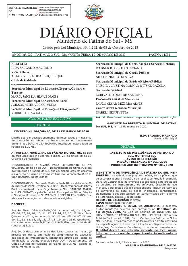 Diário Oficial - Edição nº 222